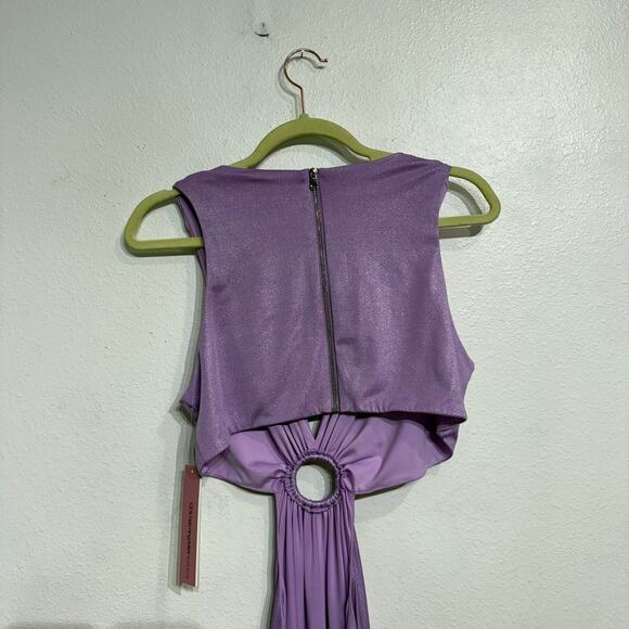 Aqua Violet Ruched Ring Maxi Evening Gown Sz L NWT - Picture 8 of 15